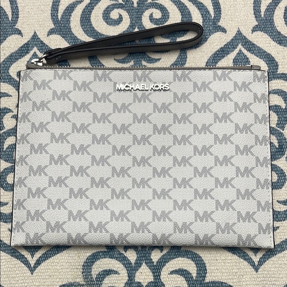 Michael Kors Gray Monogram Wristlet